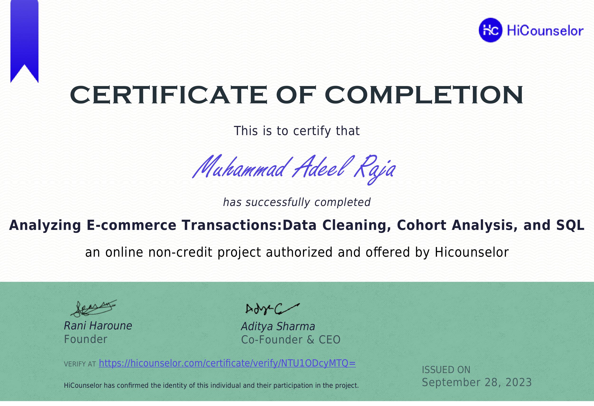 Analyzing E-commerce Transactions